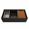 Bocchi Contempo Workstation Apron Front Fireclay 36 in. Single Bowl Kitchen Sink in Matte Black 1505-004-0120